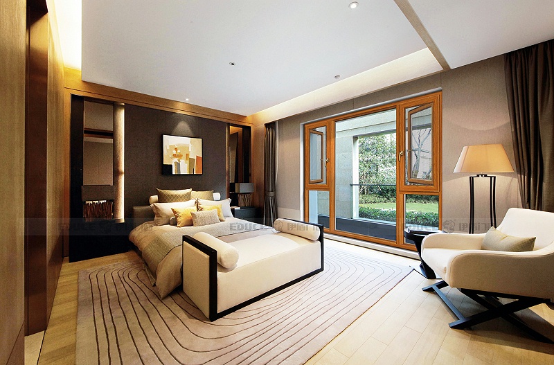 伊盾高效隔音門窗，高端又時尚，成就你的居家夢想！柏林時光平開窗-110mm 肌膚木